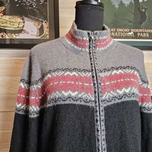 Sahalie Alpaca/Wool Blend Zip Up Mock Neck Sweater